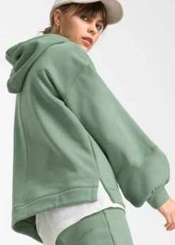 bonprix bonprix Sudadera con capucha oversize en mezcla de algodón suave verde ahumado Hot