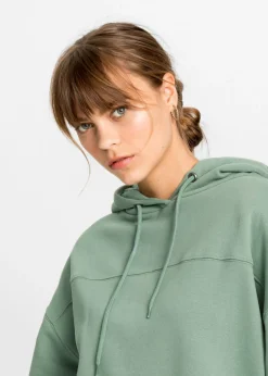 bonprix bonprix Sudadera con capucha oversize en mezcla de algodón suave verde ahumado Hot