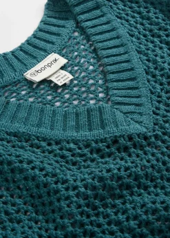 bonprix bonprix Sudadera de ajour de mezcla de lino ligero verde pimiento Best
