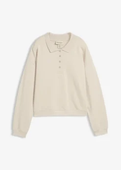 bonprix bonprix Sudadera de algodón orgánico puro Gris claro Outlet