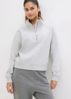 bonprix bonprix Sudadera de algodón orgánico puro Gris acero Discount