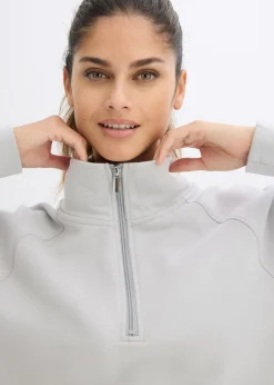 bonprix bonprix Sudadera de algodón orgánico puro Gris acero Discount