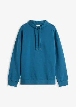 bonprix bonprix Sudadera de algodón orgánico puro Petróleo azul New