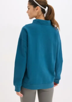 bonprix bonprix Sudadera de algodón orgánico puro Petróleo azul New