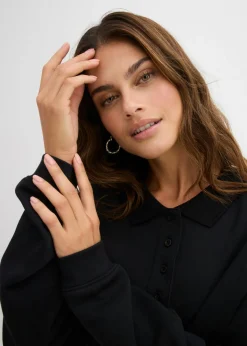 bonprix bonprix Sudadera de algodón orgánico puro Negro New