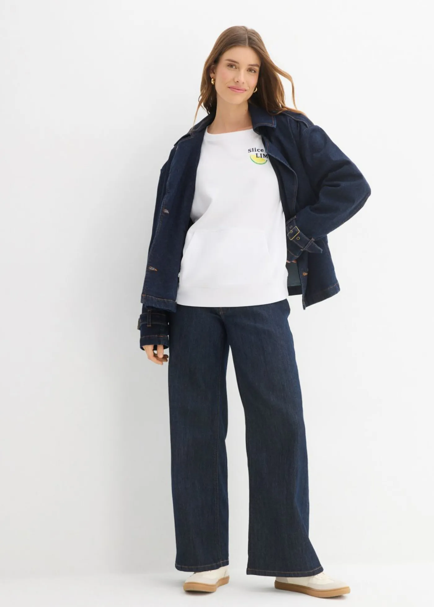 bonprix bonprix Sudadera de algodón puro Blanco Best