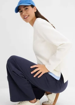 bonprix bonprix Sudadera de algodón puro blanco lana/azul provenzal Best
