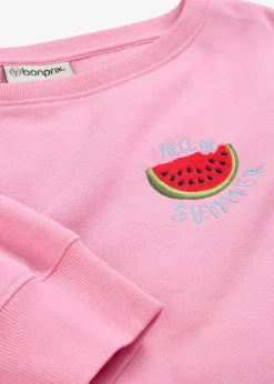 bonprix bonprix Sudadera de algodón puro Rosa Sale