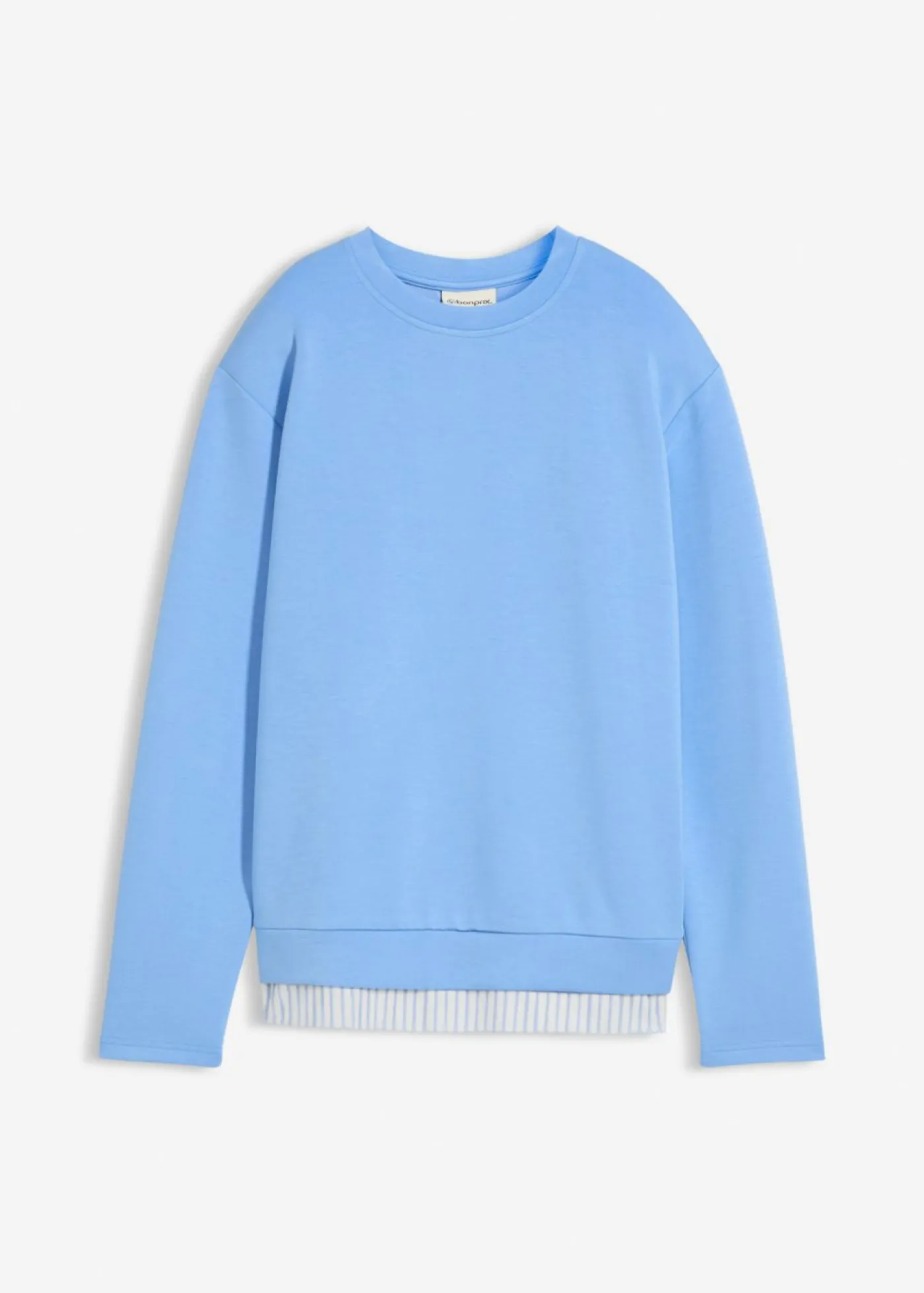 bonprix bonprix Sudadera de algodón puro azul provenzal-blanco lana Online