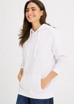 bonprix bonprix Sudadera de felpa suave Blanco Clearance