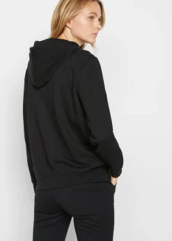 bonprix bonprix Sudadera de felpa suave Negro