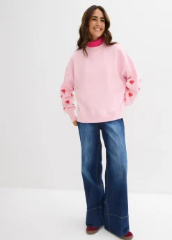 bonprix bonprix Sudadera de mezcla de algodón rosa cristal-fresa Online