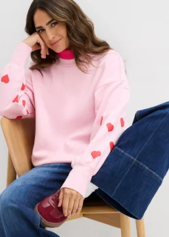 bonprix bonprix Sudadera de mezcla de algodón rosa cristal-fresa Online