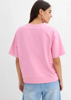 bonprix bonprix Sudadera de mezcla de algodón rosa-orquídea ahumado
