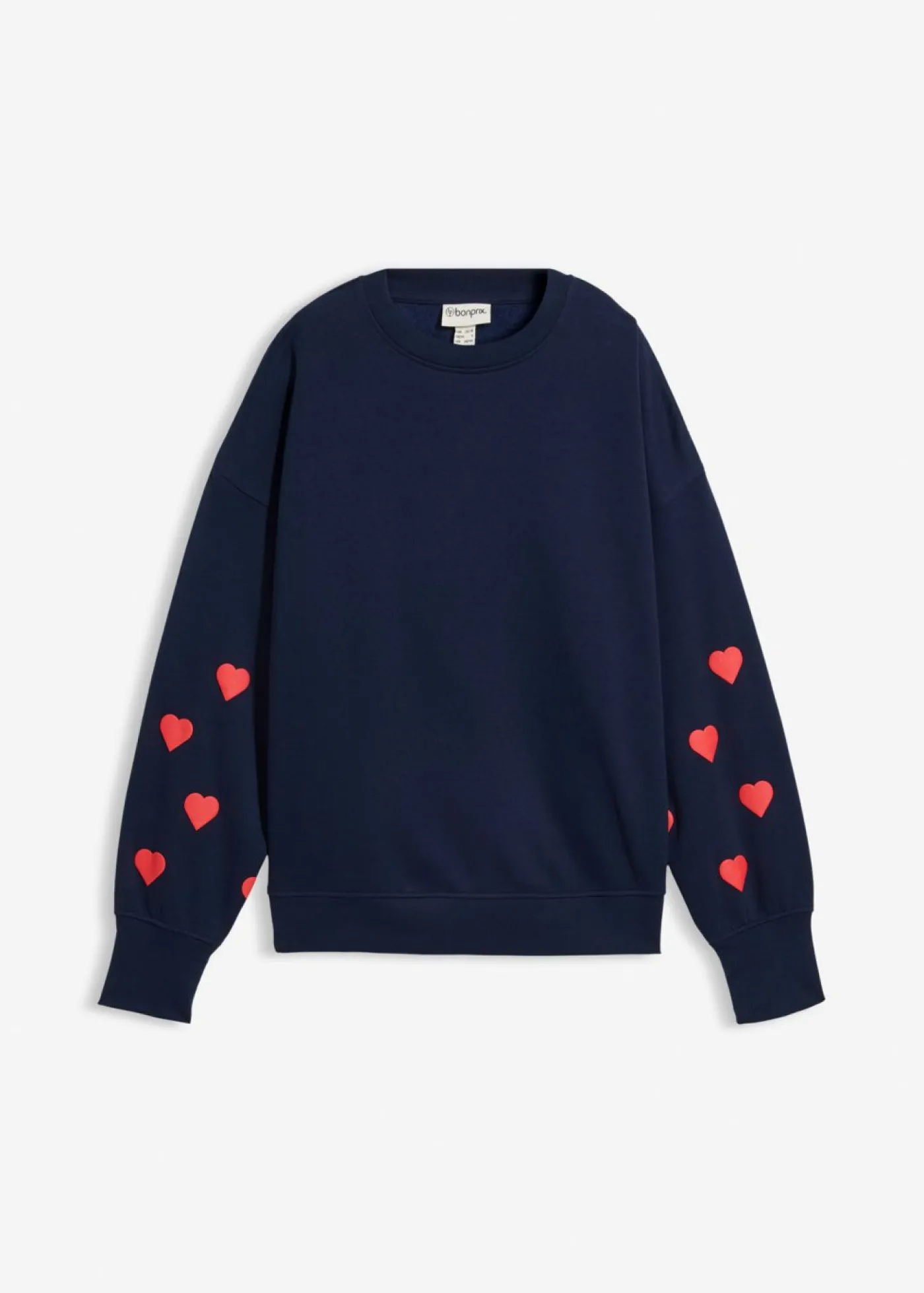 bonprix bonprix Sudadera de mezcla de algodón azul marino/fresa New