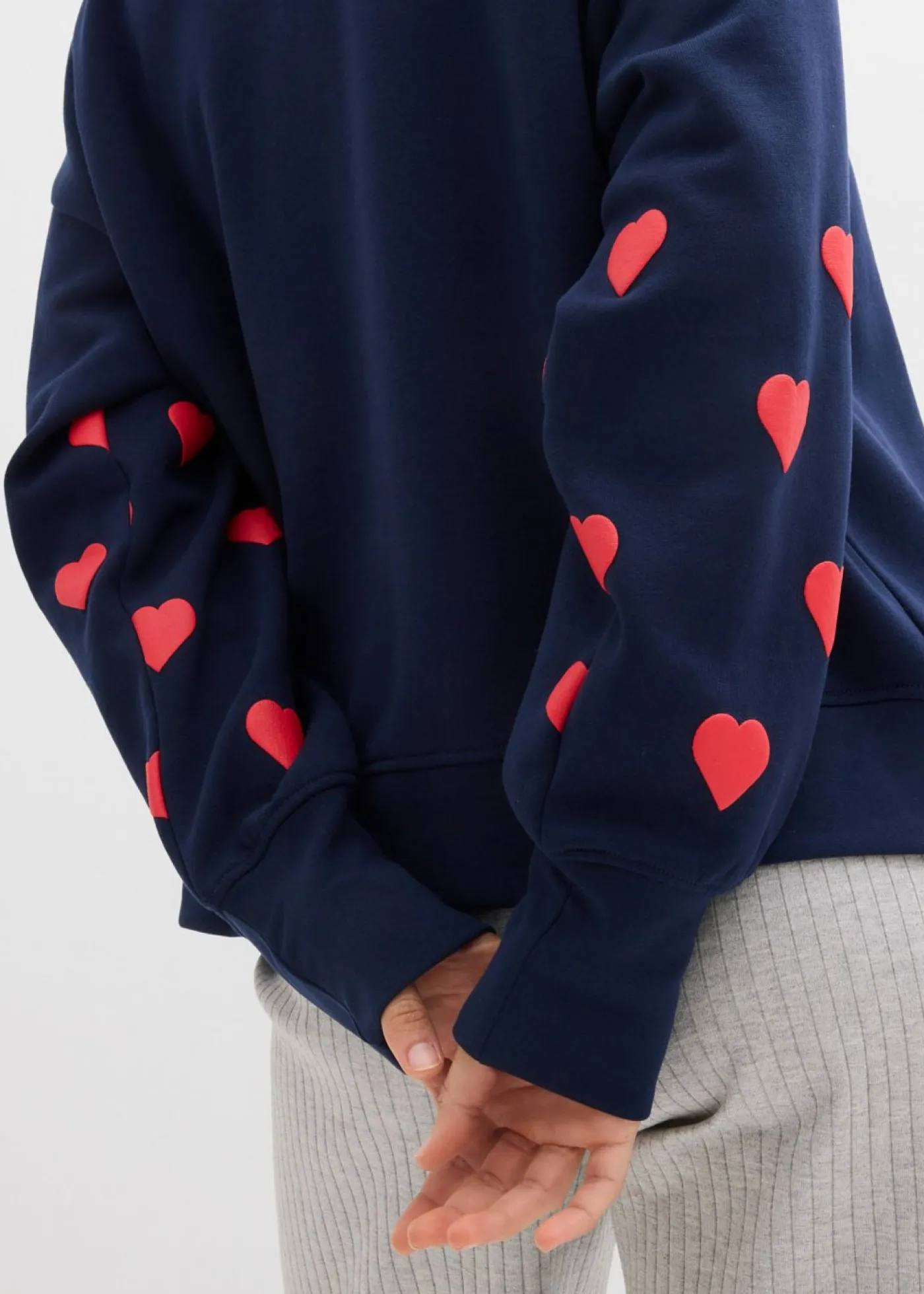 bonprix bonprix Sudadera de mezcla de algodón azul marino/fresa New