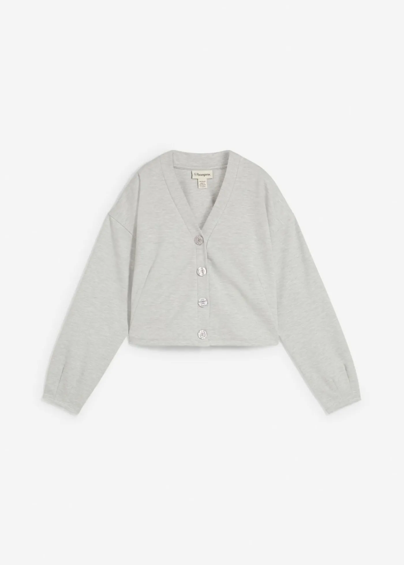 bonprix bonprix Sudadera de mezcla de viscosa gris claro jaspeado moteado Sale