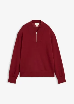 bonprix bonprix Sudadera de neopreno de mezcla de viscosa suave Rojo rubí