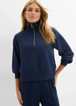 bonprix bonprix Sudadera de neopreno suave Azul marino