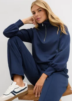 bonprix bonprix Sudadera de neopreno suave Azul marino