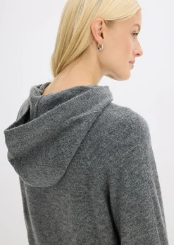 bonprix bonprix Sudadera de punto con capucha Antracita jaspeado Clearance