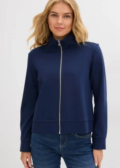 bonprix bonprix Sudadera de Punto di Roma cómoda Azul marino-blanco Online