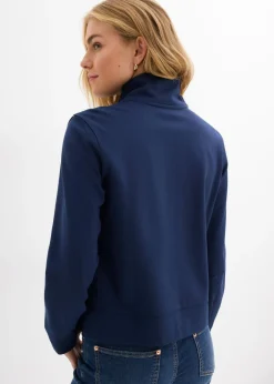 bonprix bonprix Sudadera de Punto di Roma cómoda Azul marino-blanco Online