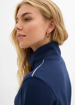 bonprix bonprix Sudadera de Punto di Roma cómoda Azul marino-blanco Online