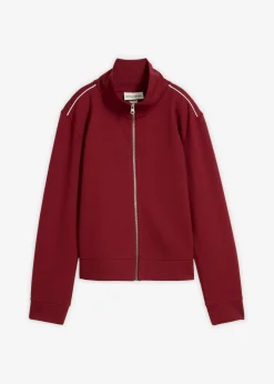 bonprix bonprix Sudadera de Punto di Roma cómoda rojo rubí-blanco Outlet