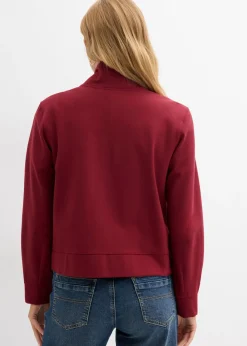 bonprix bonprix Sudadera de Punto di Roma cómoda rojo rubí-blanco Outlet