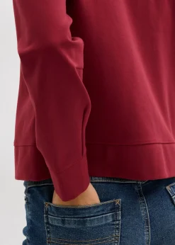 bonprix bonprix Sudadera de Punto di Roma cómoda rojo rubí-blanco Outlet