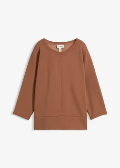 bonprix bonprix Sudadera de tejido estructurado Marrón castaño Online