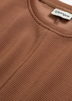 bonprix bonprix Sudadera de tejido estructurado Marrón castaño Online