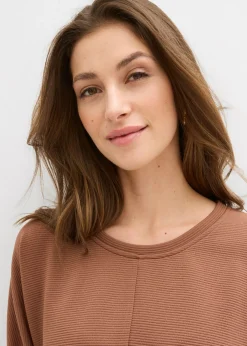 bonprix bonprix Sudadera de tejido estructurado Marrón castaño Online