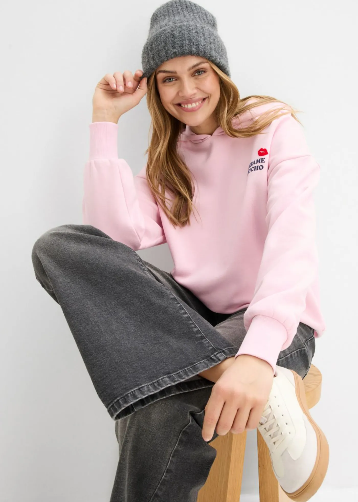 bonprix bonprix Sudadera holgada rosa cristal Sale