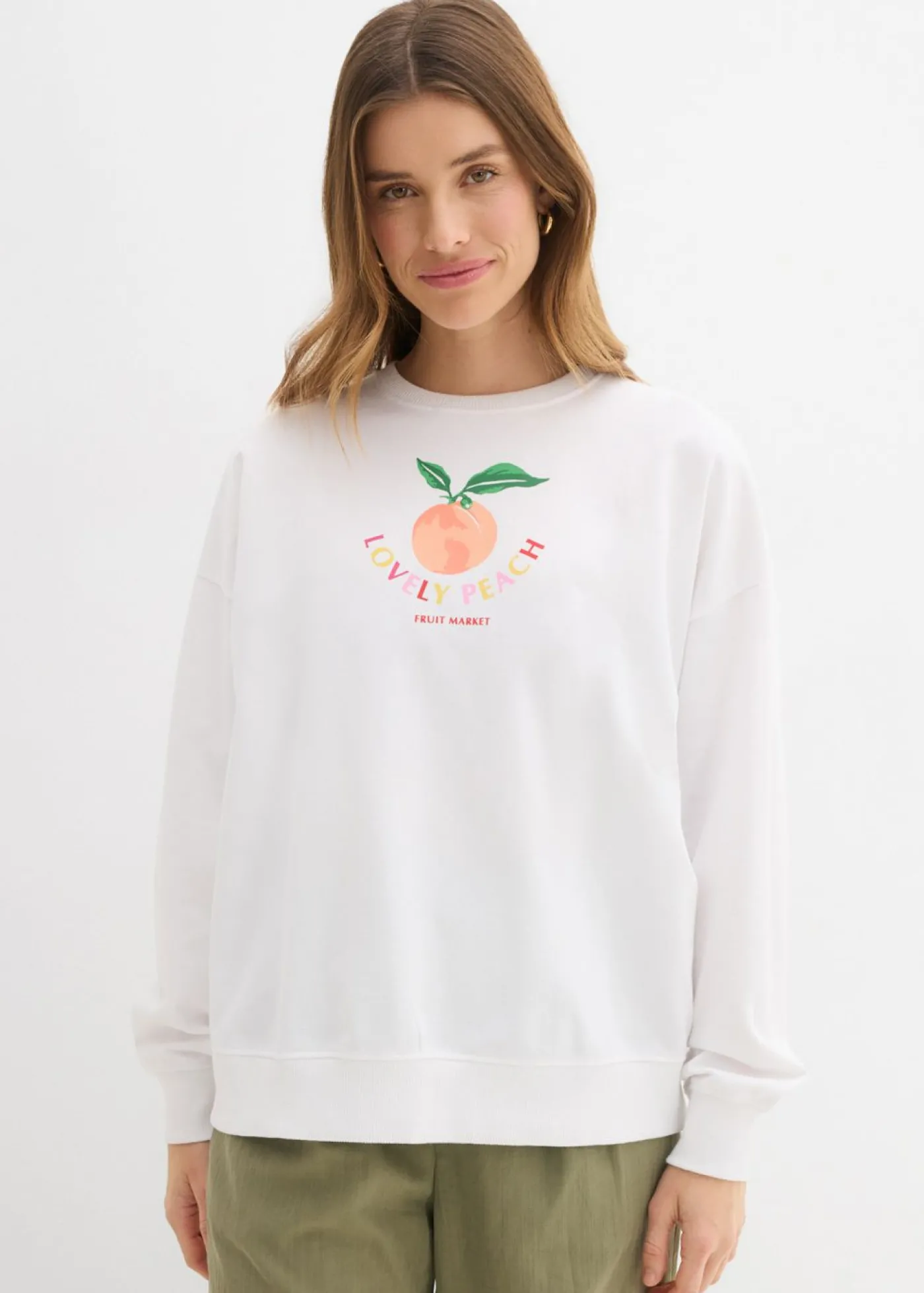 bonprix bonprix Sudadera holgada Blanco Clearance