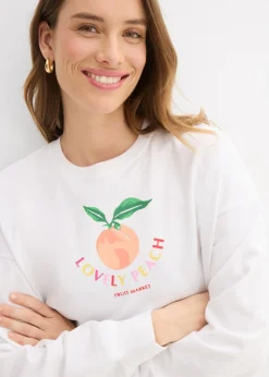 bonprix bonprix Sudadera holgada Blanco Clearance