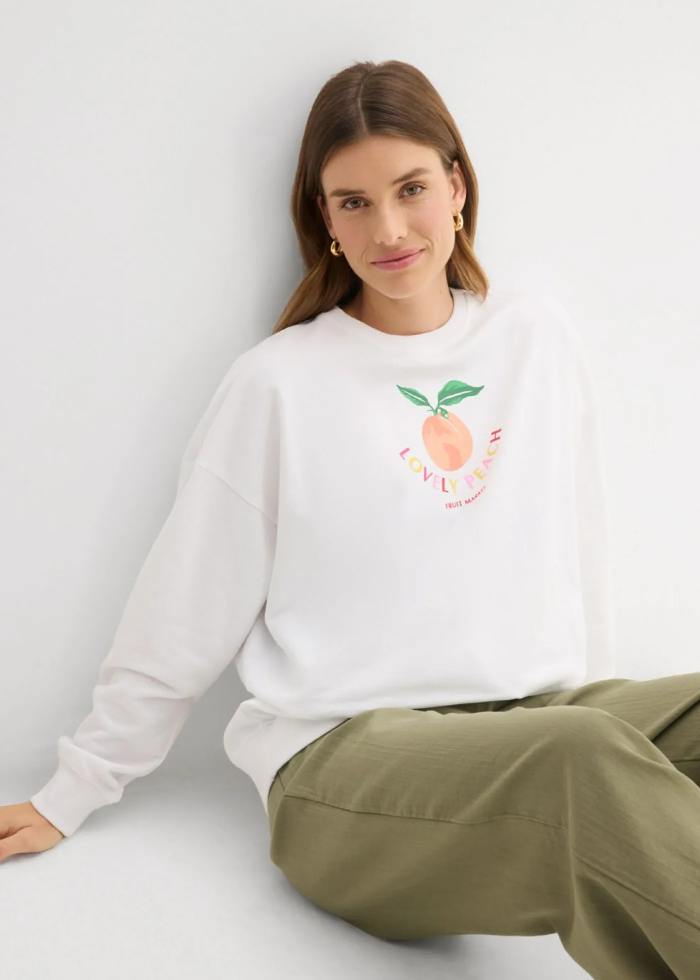 bonprix bonprix Sudadera holgada Blanco Clearance