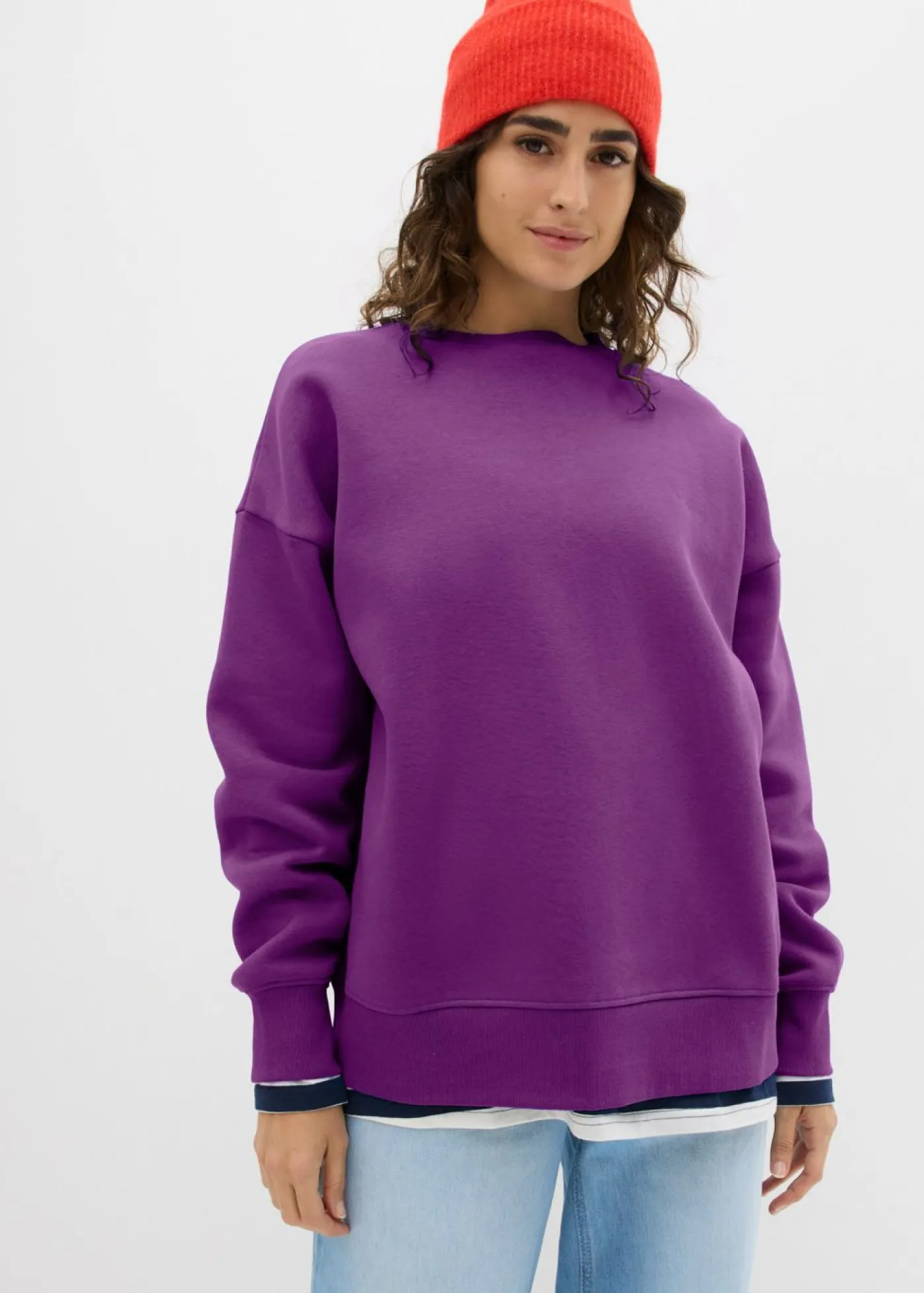bonprix bonprix Sudadera holgada Morado oscuro Outlet