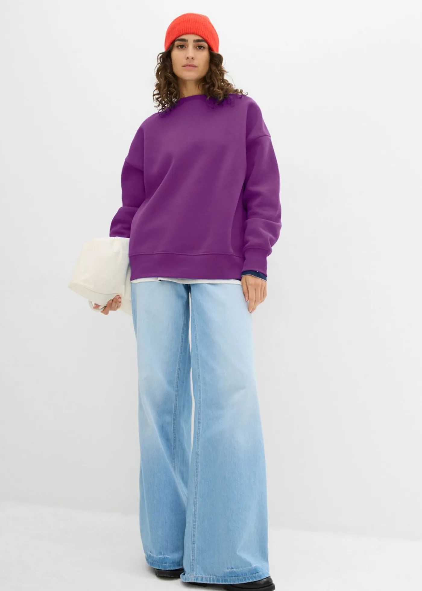 bonprix bonprix Sudadera holgada Morado oscuro Outlet