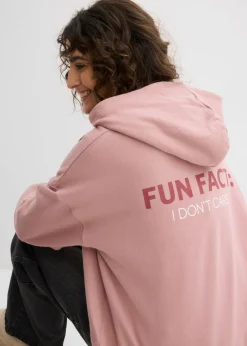 bonprix bonprix Sudadera holgada de algodón orgánico puro Rosa palo Online