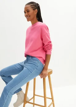 bonprix bonprix Sudadera holgada de algodón puro Rosa Sale