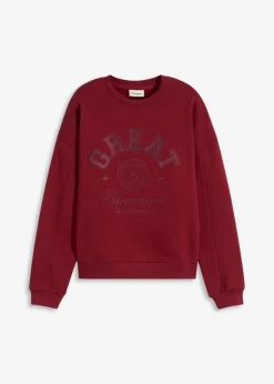 bonprix bonprix Sudadera holgada de algodón puro Rojo