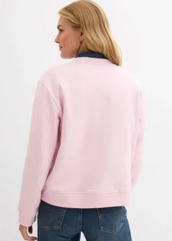 bonprix bonprix Sudadera holgada de algodón puro rosa cristal New