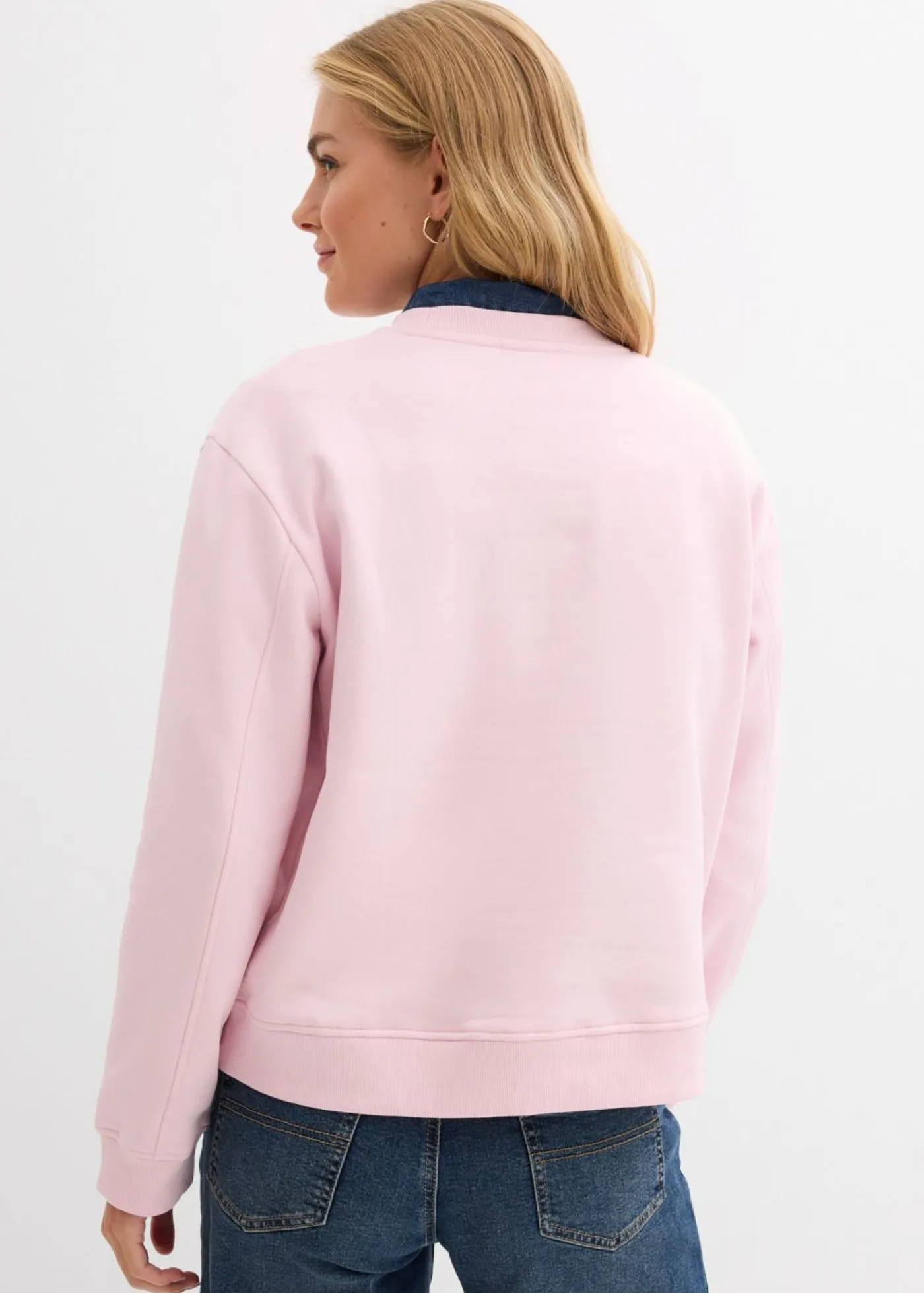 bonprix bonprix Sudadera holgada de algodón puro rosa cristal New