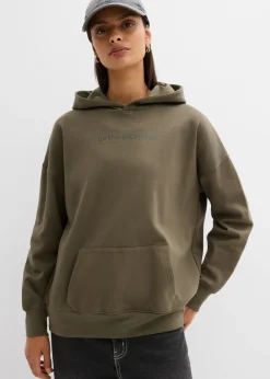 bonprix bonprix Sudadera holgada de algodón orgánico puro Verde oliva oscuro Best