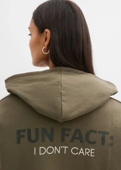 bonprix bonprix Sudadera holgada de algodón orgánico puro Verde oliva oscuro Best