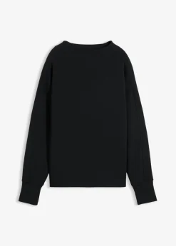 bonprix bonprix Sudadera holgada de neopreno suave Negro Outlet