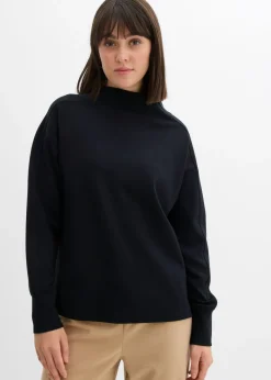 bonprix bonprix Sudadera holgada de neopreno suave Negro Outlet
