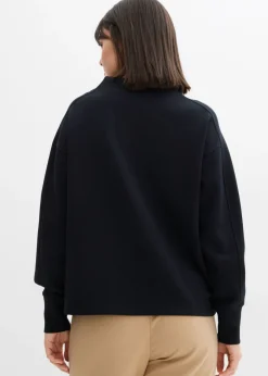 bonprix bonprix Sudadera holgada de neopreno suave Negro Outlet